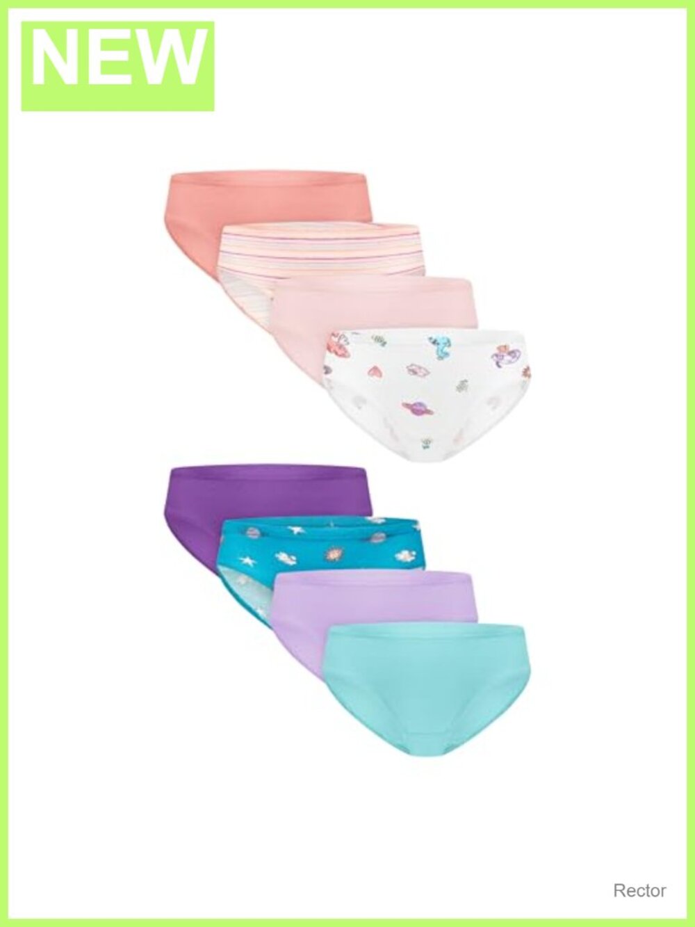 Organic Cotton Girls Toddler Briefs Hipster Underwear 8-Pack Tagless